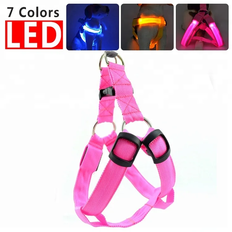 Лидер продаж на Amazon, перезаряжаемый светящийся Регулируемый жилет, нагрудный светодиодный провод для домашних животных