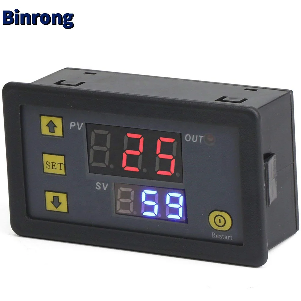 DC 12V Digital Timer Relay Module with Dual Time Display, Timing Relay Switch, Support Cycle of time