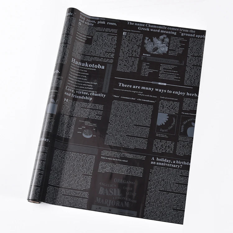 Shinewrap новые пользовательского пластиковые Письмо Печатные цветок оберточной бумаги