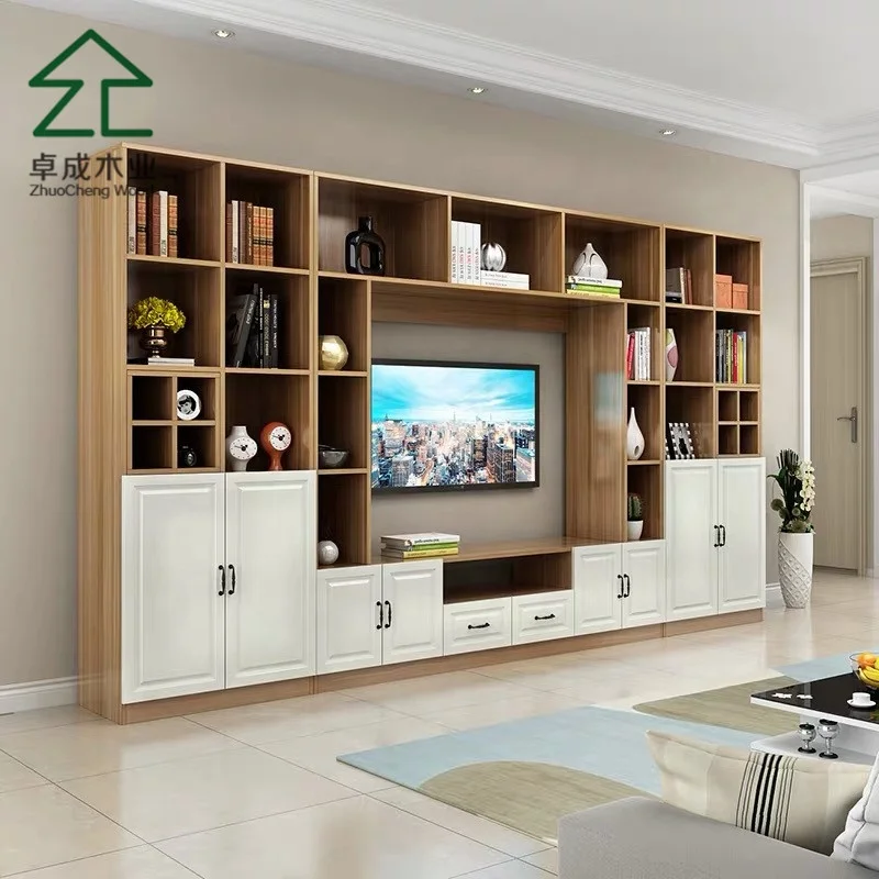 TV cabinet of setting wall an organic whole is contemporary and contracted small family expenses