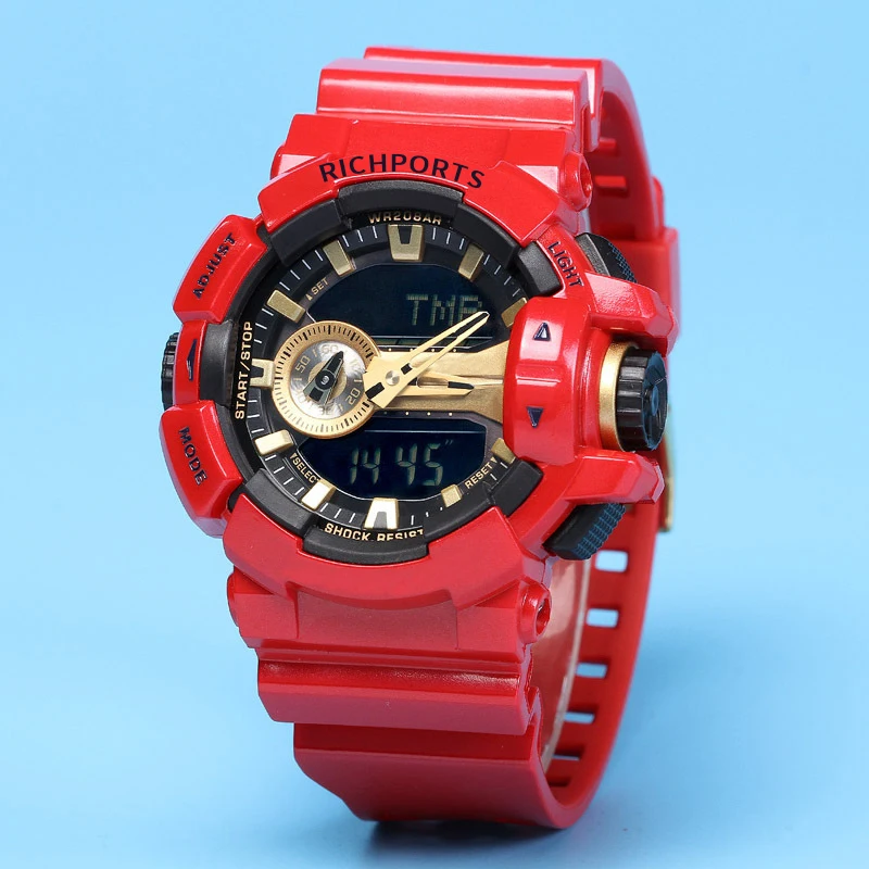 custom brand digital watch chronograph LED japan movt quartz pocket watch waterproof sport wrist men watch