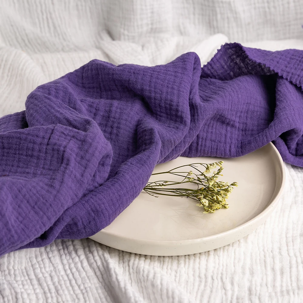 
Must-to-buy crinkle double gauze cotton wholesale muslin fabric for infant clothing 