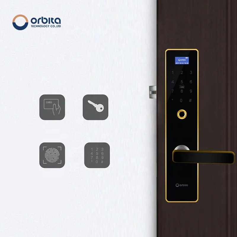 
Orbita Digital Wooden Intelligent Keyless Auto Fingerprint Door Bell Lock smart hotel door lock system 