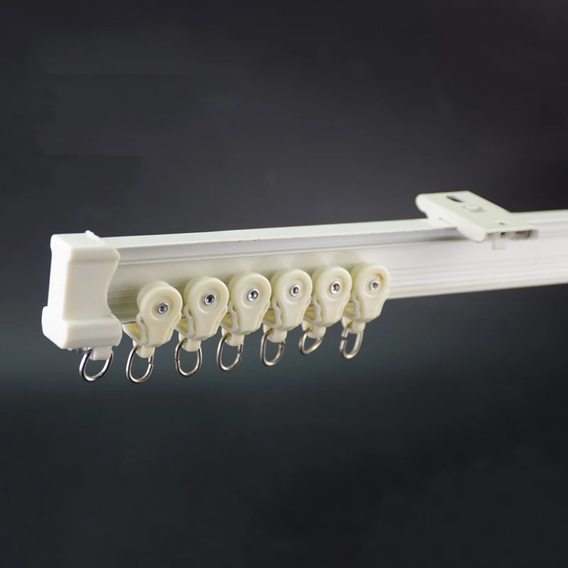 Motor Motorised Bendable Pvc Types American Curtain Rail Slides 90 Degree Silent Curtain Track