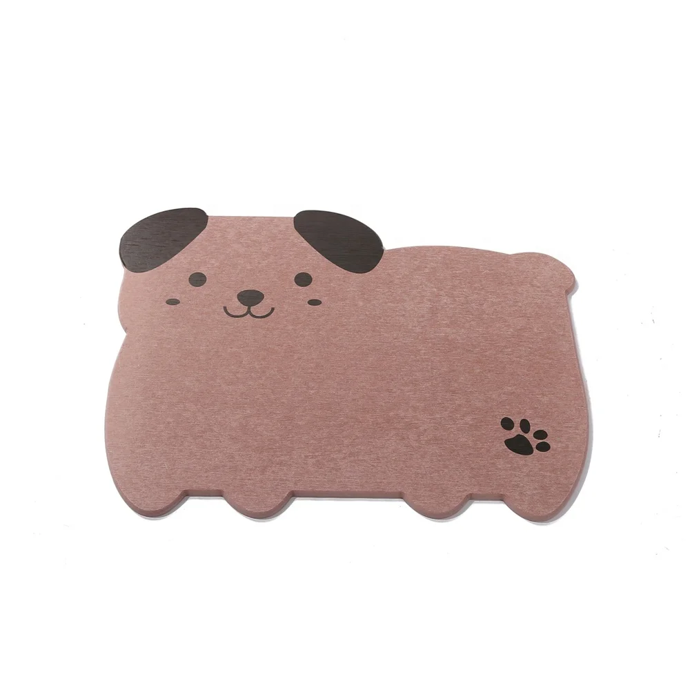 
New Product Eco friendly Diatomaceous Earth Puppy Shape Fast Dry Diatomite Kids Bath Mat 