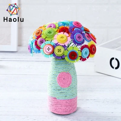 Creative diy crafy kit festival decoration button flowers in stock