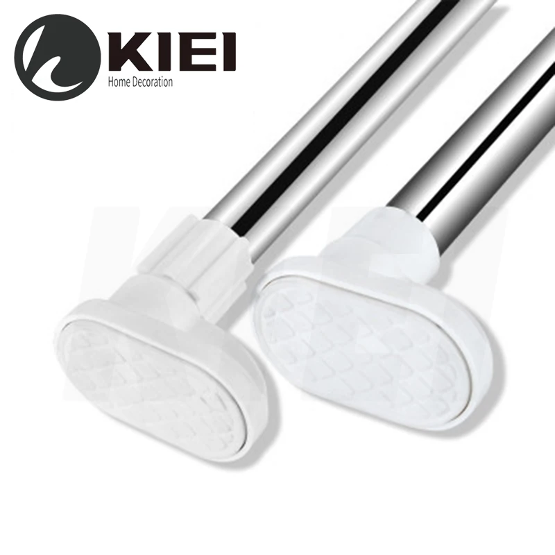 
KIEI Single Electric Shower Curtain Rod Metal Tension Shower Curtain Rod Flexible Shower Curtain Rod 