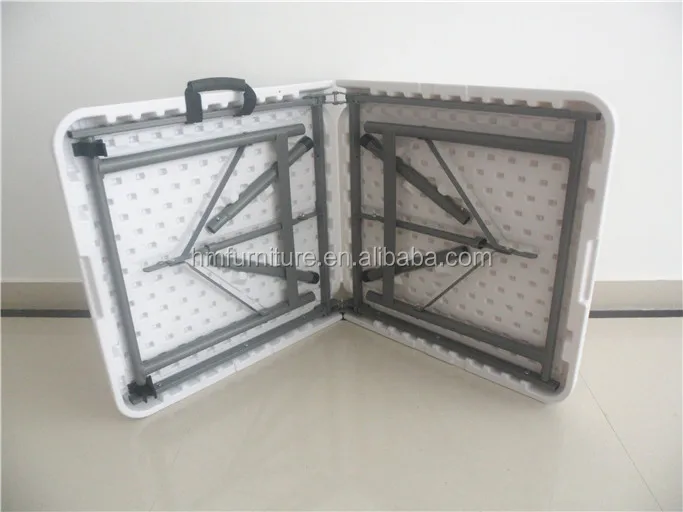 Foldable Portable Table Traveling Plastic 120cm Outdoor Table Dutable Powder-coated Steel Tubular Fram Modern for 4 Seats 45mm