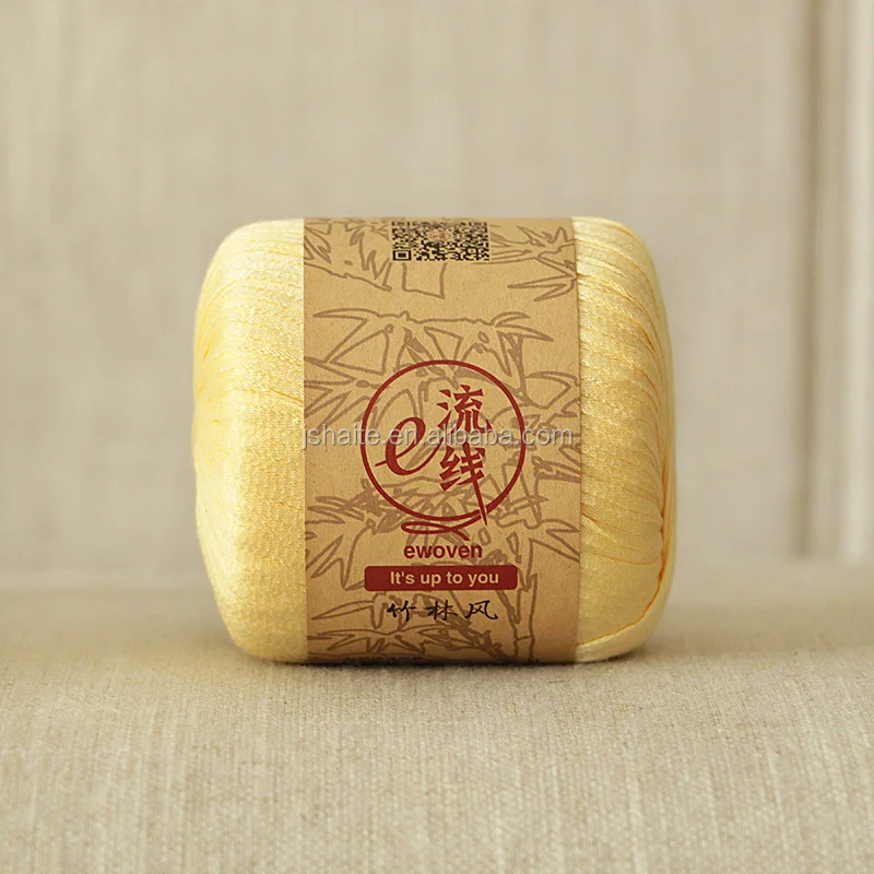 100% бамбуковое волокно 1.6NM твердые окрашенные Необычные ленты клубок ниток для ручной Рыцарь