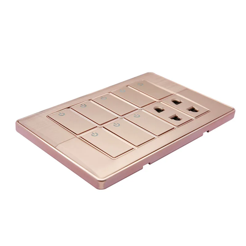 Golden plate 8+2 pakistan type electrical wall switch socket