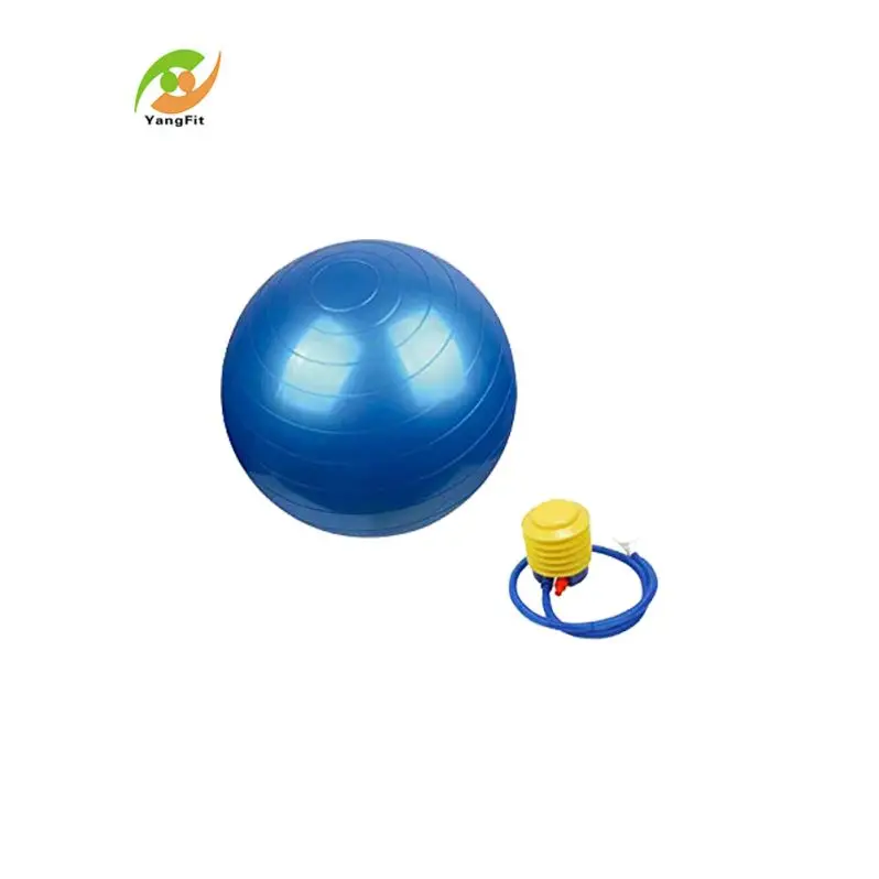 65cm smooth exercise inflatable ball as home gym or yoga equipment for fitness exercise use with quality foot pump