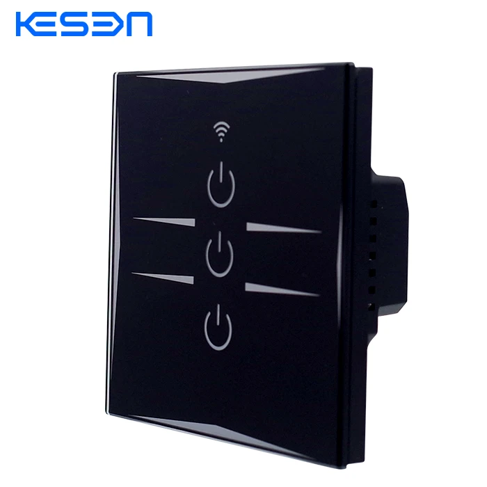 Белый и черный кристалл стеклянная панель с сенсорным экраном Смарт настенный выключатель