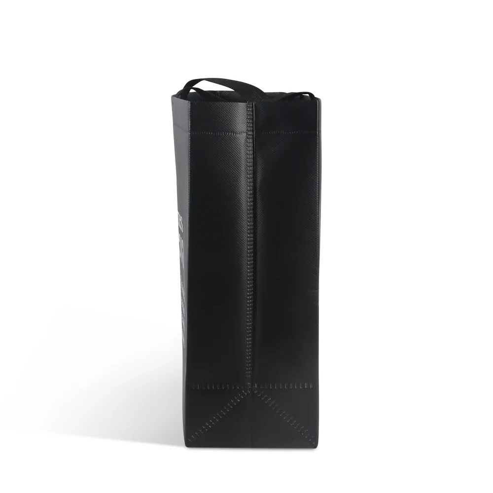 wholesale black and red large laminated pla image non woven fabric tote gift packaging bag for shopping