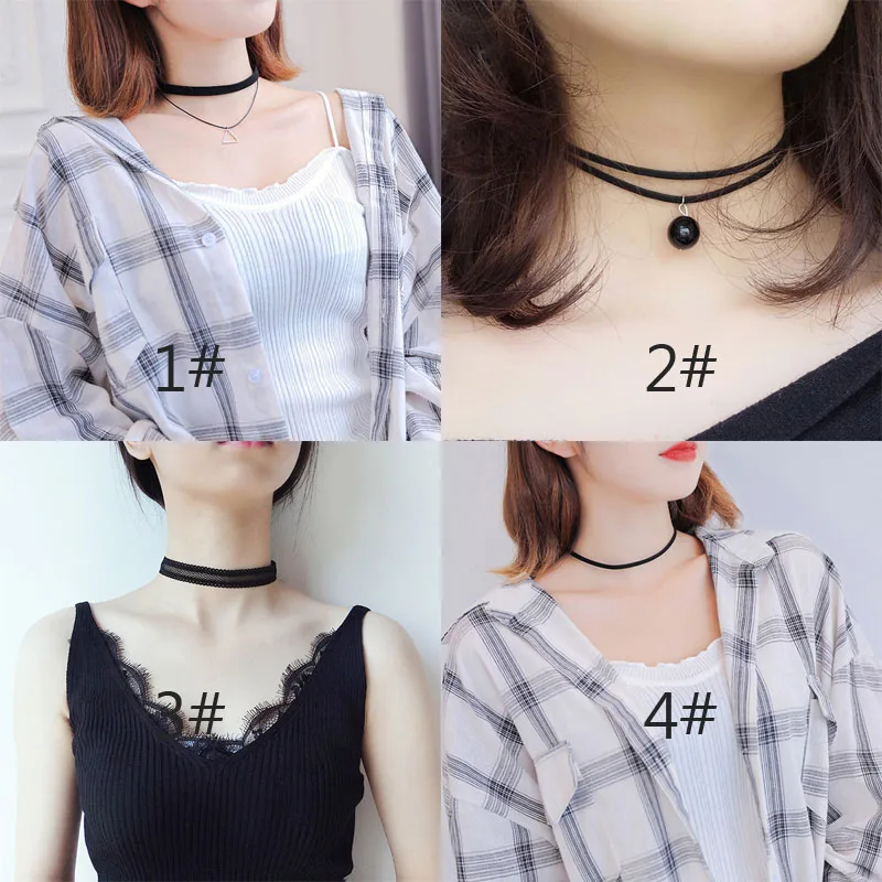 custom various lace choker ribbon necklace women set jewelry velvet knot necklaces