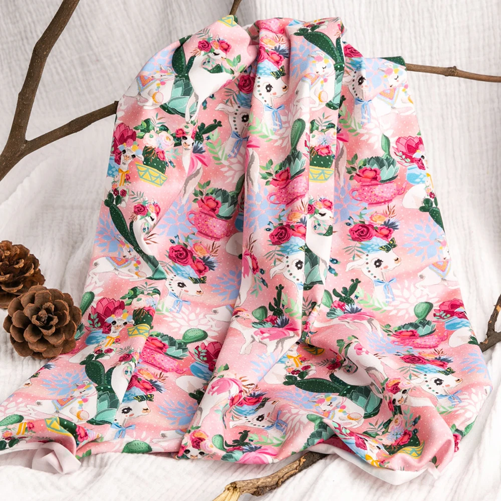 
2019 new animal digital printed soft cotton jersey knit fabric accept custom 