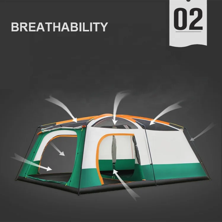 
6-10 Person Double Layers Camping Tent Outdoor POP UP Large Family Camping Tent 