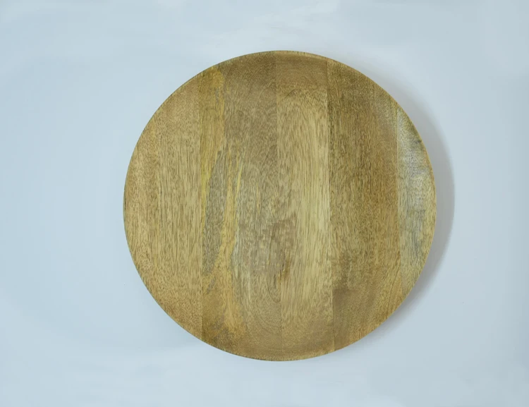 
9 inch Acacia Wood Round Service Tray Fruit Tray Nuts plate Candies Plate for home&hotel&Restaurant 