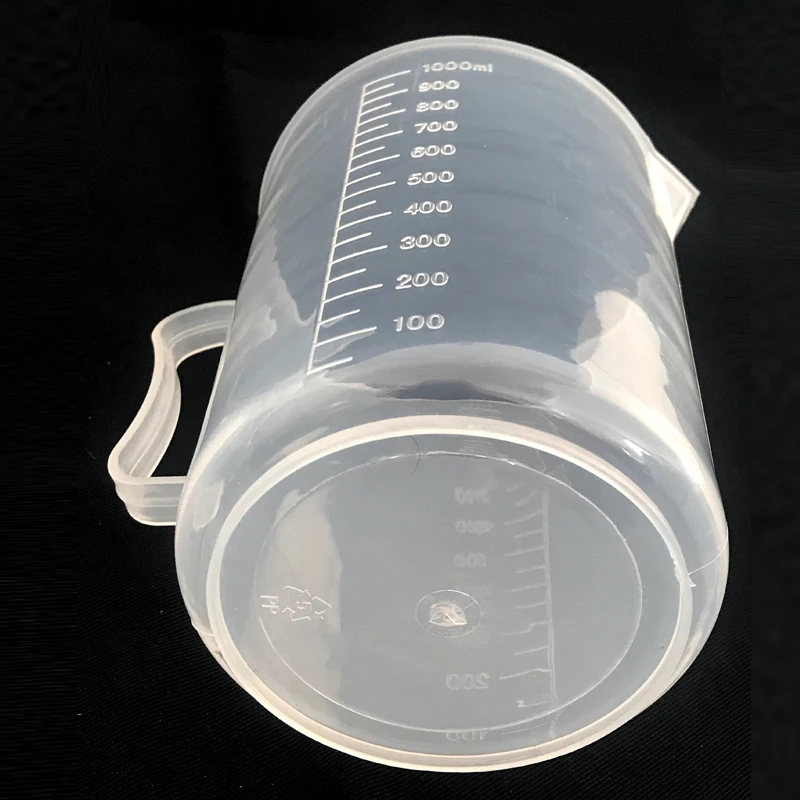 Логотип печати прозрачный пластиковый мерный стакан 250 мл PP Мерный с ручкой и залить носик для пудра Жидкость