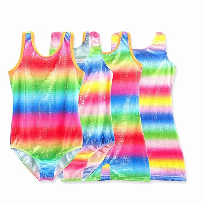 Ballet Tutu Colorful Rainbow  Little Girl One-Piece Gymnastics Leotard Dance Clothes