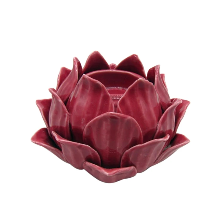 
High quality home hotel office decorations porcelain flower candle holder 