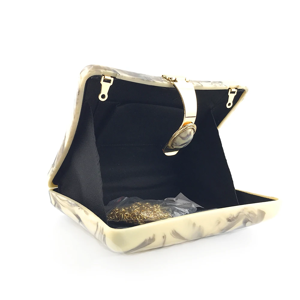 OC3971 High quality acrylic bag for lady party marble acrylic clutch bag