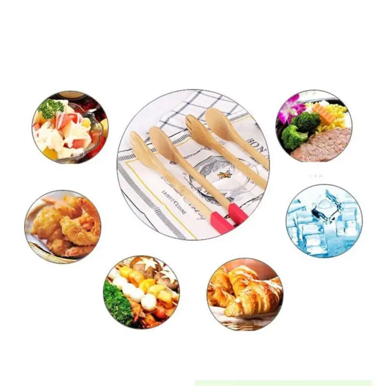  Щипцы для тостера Деревянные прищепки с силиконовой ручкой приготовления салата торта закусок хлеба барбекю кухонные инструменты кухонная утварь зажимом