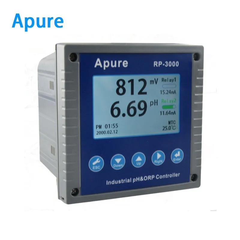 Industrial Online Digital Aquarium pH Controller and ORP Controller/Meter with 4-20mA 2 Relays for Water Purification