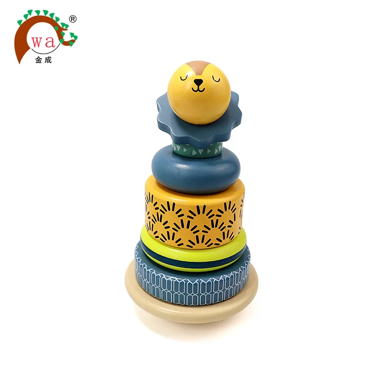 
Funny Educational Tower Game Baby Leo Stacking Rings Toy 