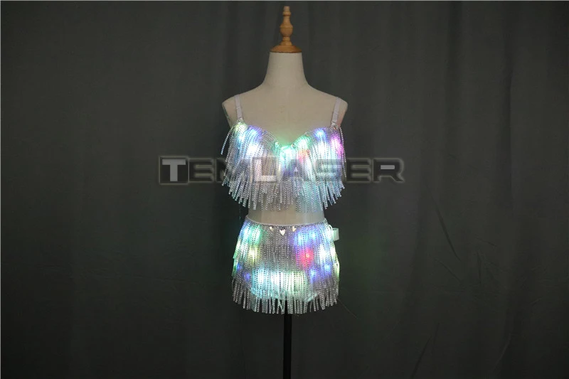 LED Clothes Luminous Costume Ladies Bra luminous Shorts LED Ballet Costume Party Suits el product