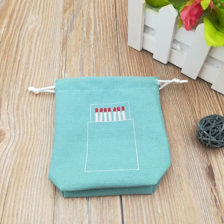 Custom Soft Linen Sachets Cloth  Bag With Bottom