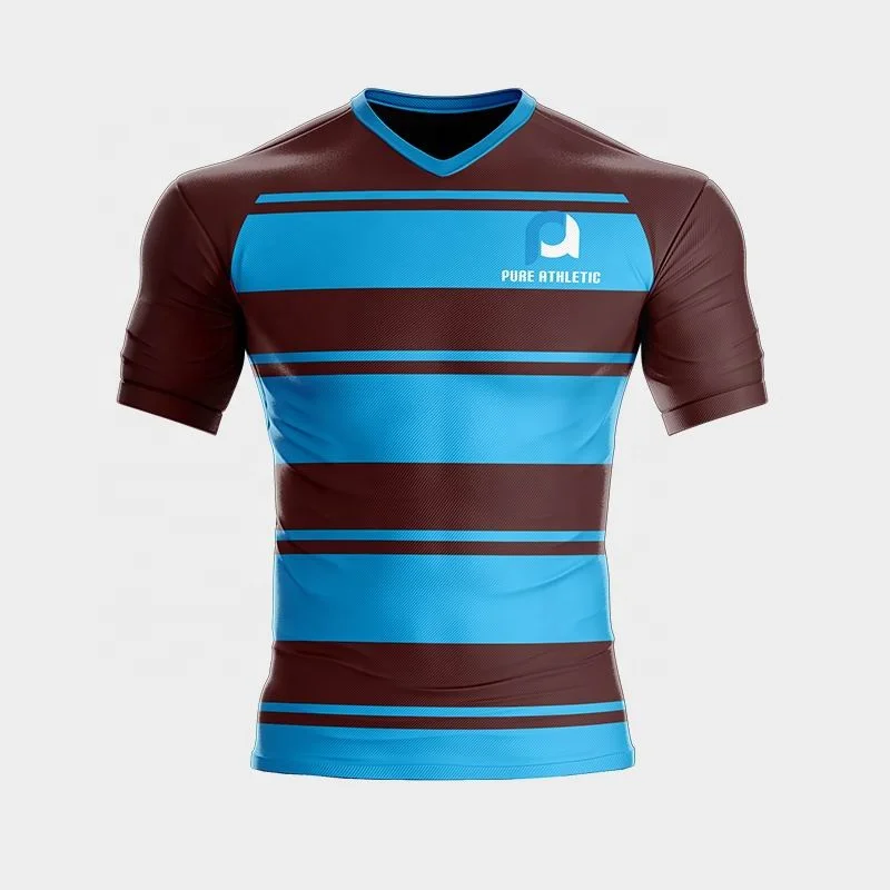 wholesale European customized football uniforms top quality hot selling striped soccer wear shirt
