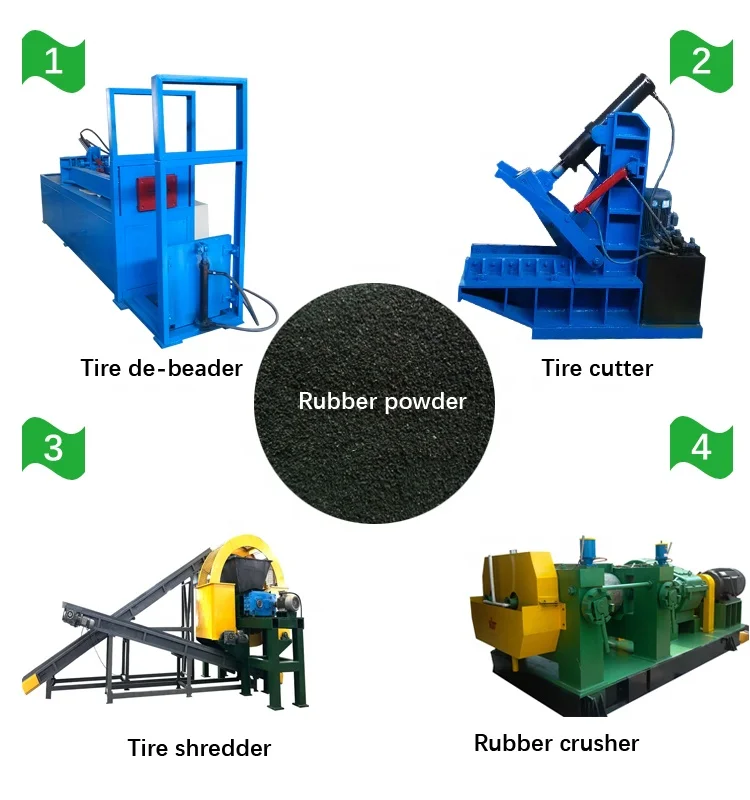 wire steel remover tire shredder machine rubber crusher for rubber crumb powder