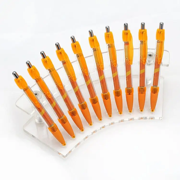 Customized printed pullable advertising draw banner pen plastic message ballpoint pen