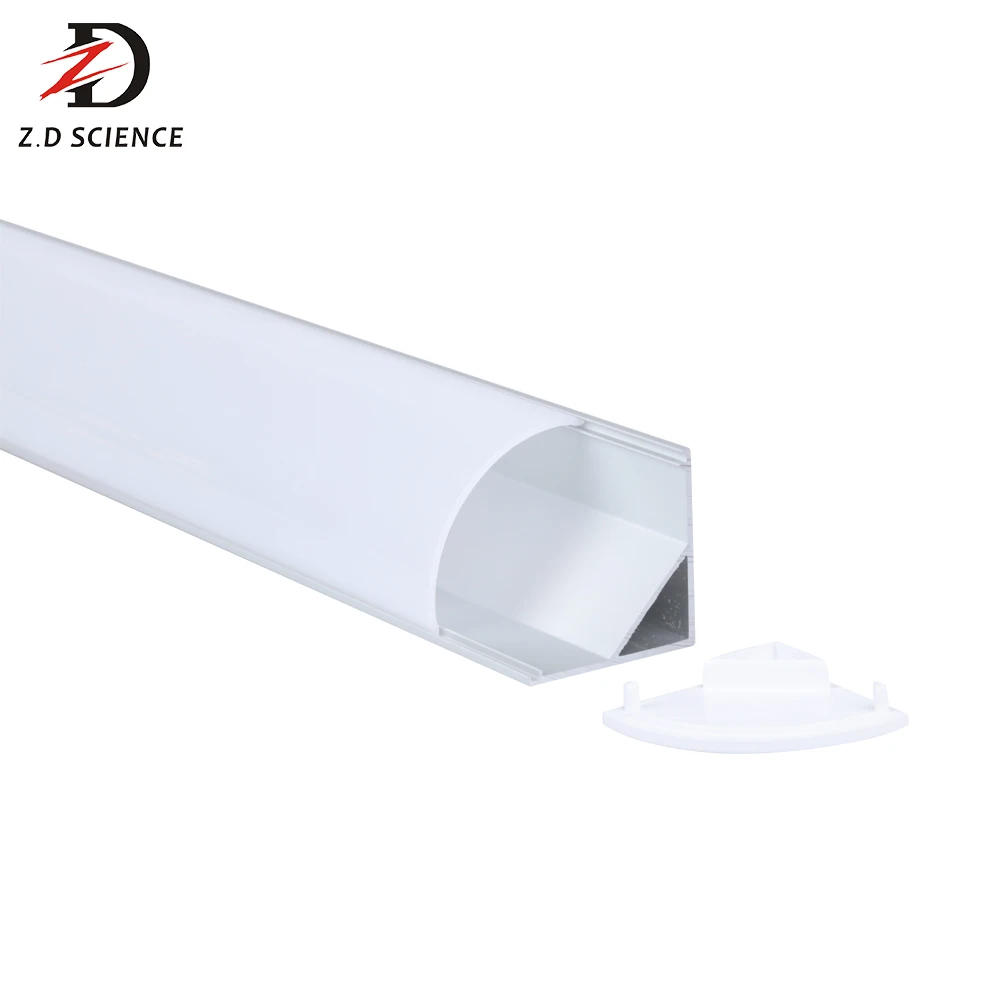 V Shaped Aluminium Profile with Round Cover for use with LED Strip Lights