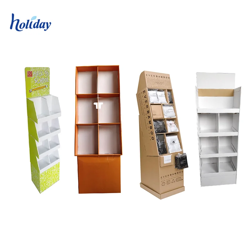 Retail Book Store Floor Cardboard Book Magazine Pocket Display Stands Racks For Comic Book