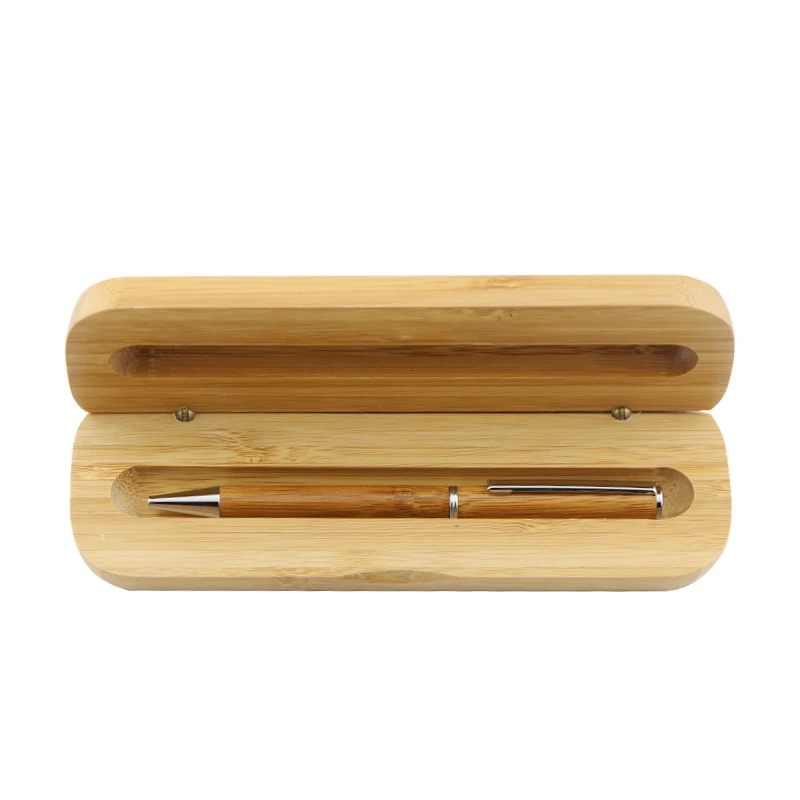 Slimline Pen Kit Woodturning Engraved Logo Cheap Hotel Slim Wooden Stylo Bamboo Twist with