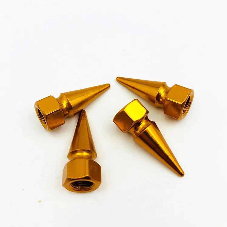Long Spike Valve Stem Caps Metal Thread Set For Wheel Tires