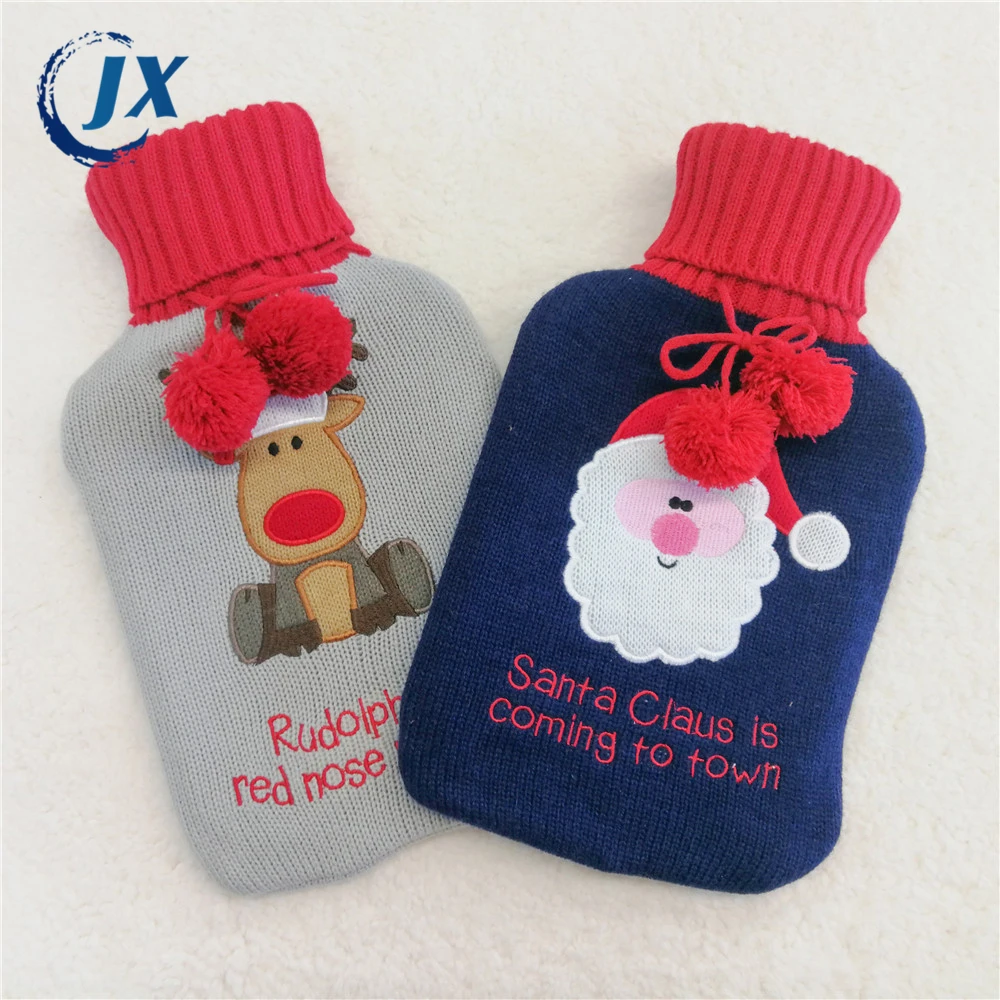 
Knitted rubber hot water bottle bag woolen cover 