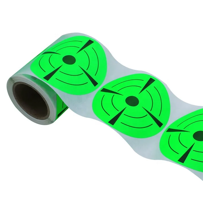 Hybsk Target Pasters 3 Inch Round Adhesive Paper Shooting Targets Dots Fluorescent Green and Black
