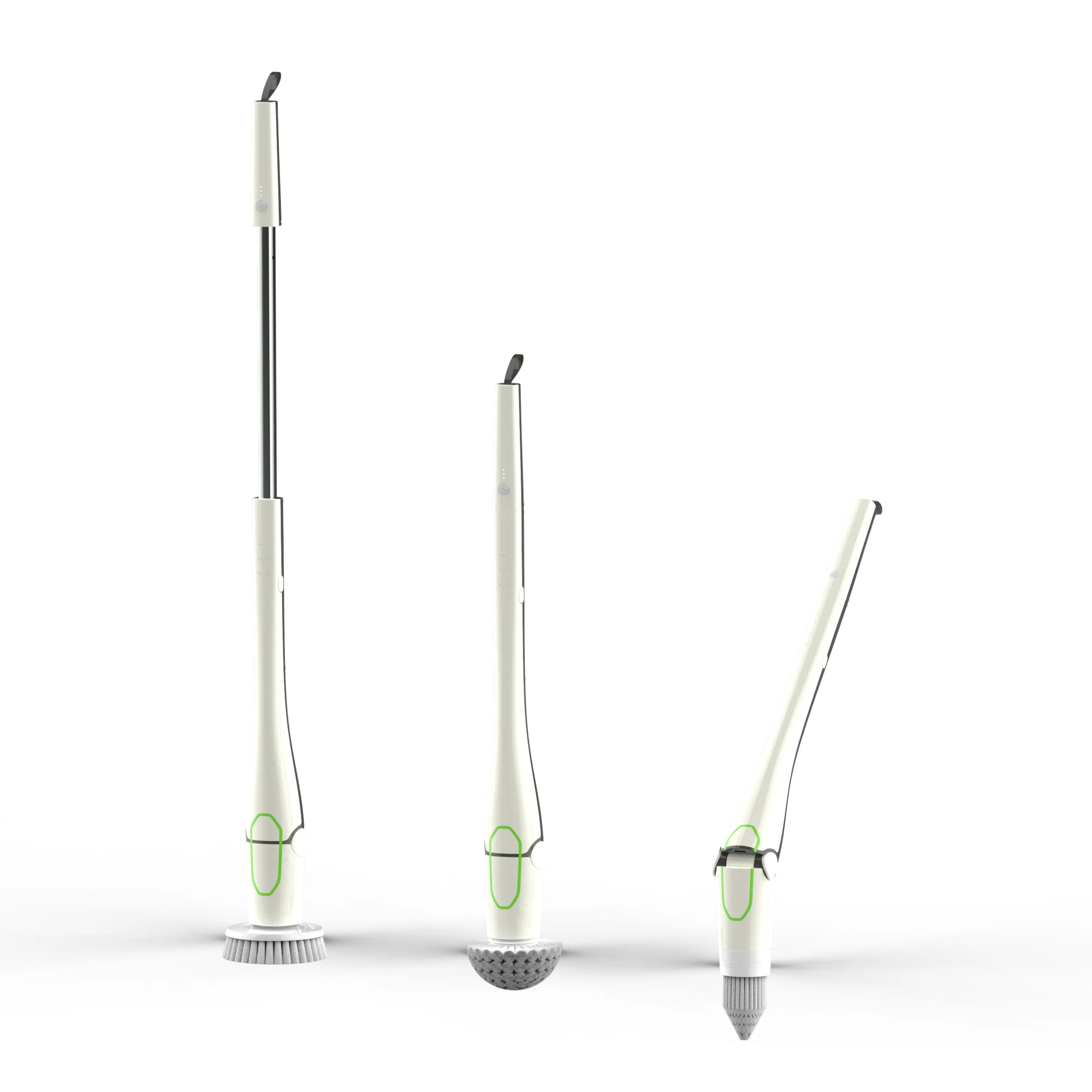 Hot selling rechargeable electric water proof telescopic portable cleaning brush round flat corner power brush set