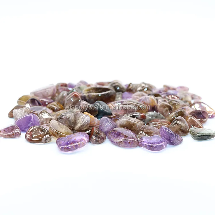 Rock stone crystal healing Super seven amethyst Rough tumbled Stone