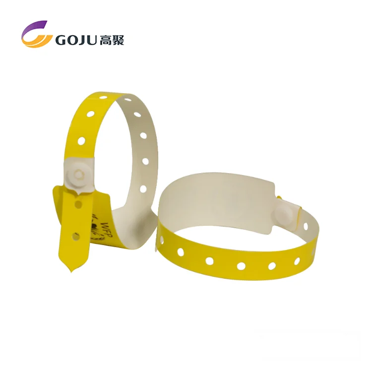 Custom Design Full Color Printing Adjustable Lock Plastic Wristband