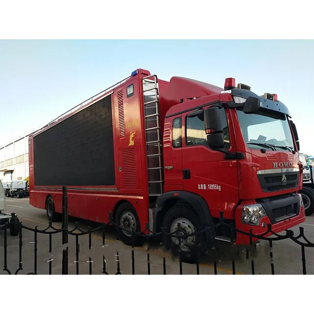 SINOTRUK HOWO открытый P1 P2 P3 P4 P5 P6 светодиодная реклама пожарная машина для пожарной бригады