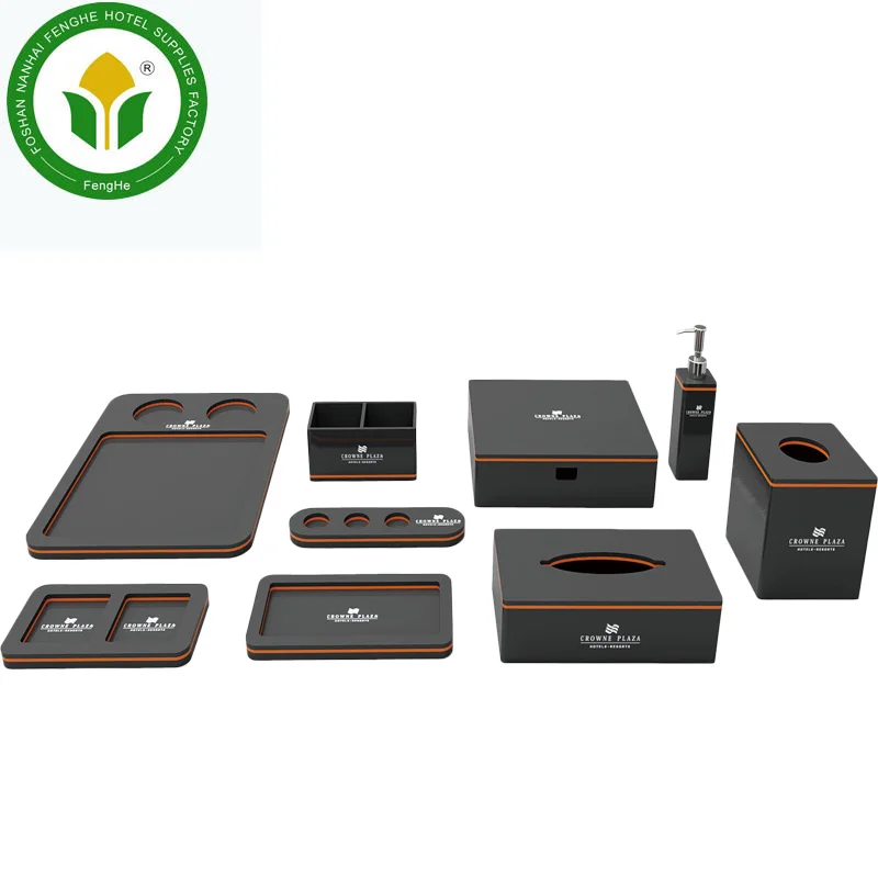 Hotel customized red acrylic products acrylic bathroom accessories sets