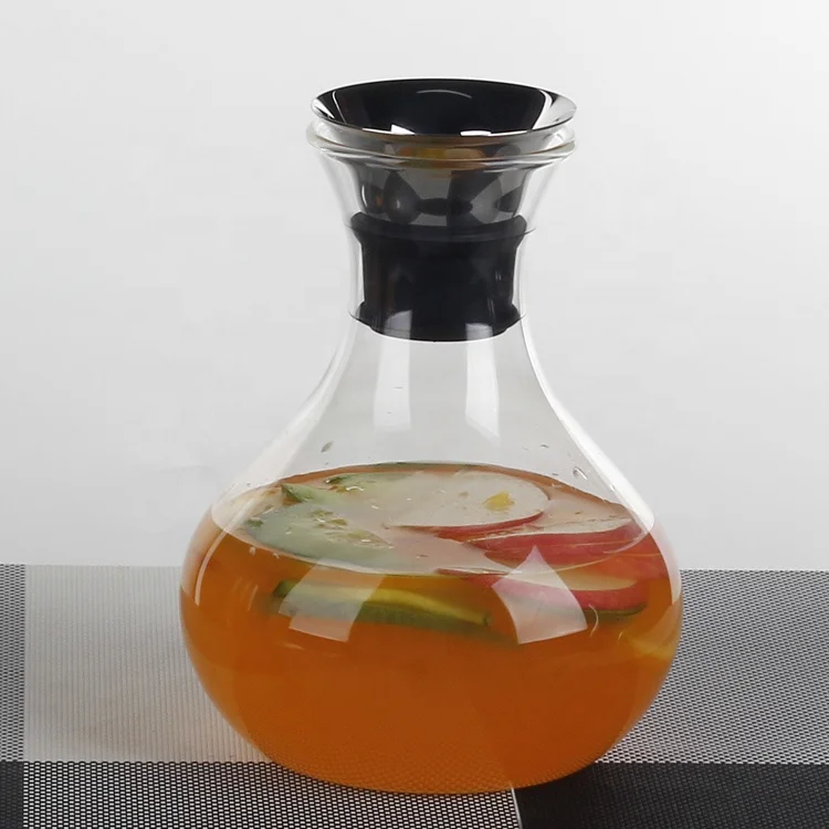 Новый стиль 1000 мл стекло графин кувшин для воды с крышкой из нержавеющей стали