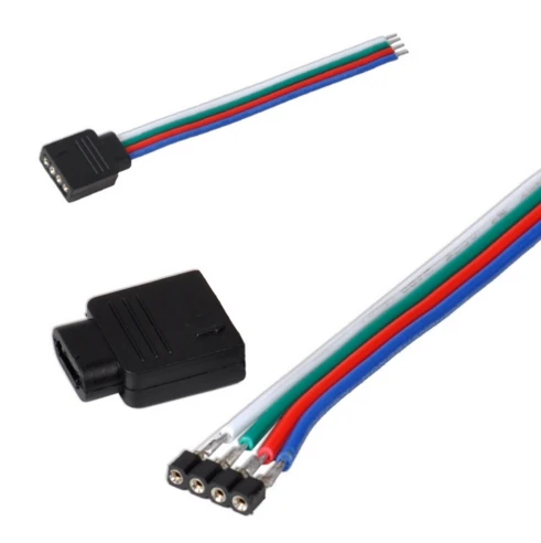10mm 4 pin wire connector with needle for led strip rgb