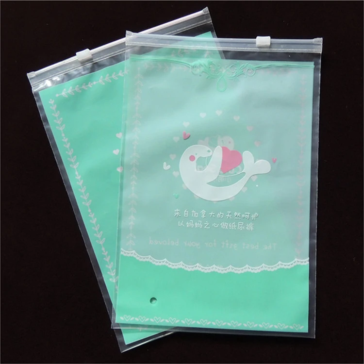 Пользовательские логотип self-sealing пластиковые сумки прозрачный слайдер молния детские пеленки пластиковый мешок
