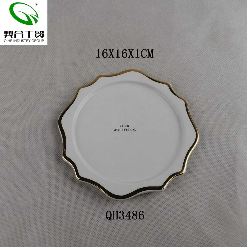 
Wedding decoration gold cactus trinket tray porcelain ceramic cat shape dish ring jewelry holder ceramic trinket tray 