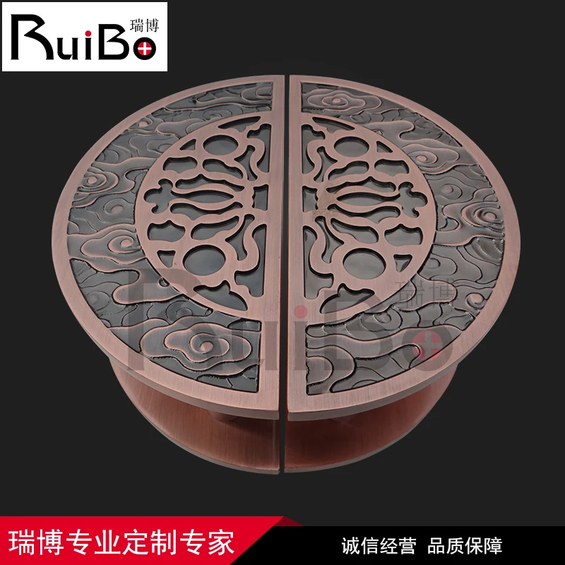 Ribo carved pattern gate pull the luxury villa door handle the red bronze antique gate handle
