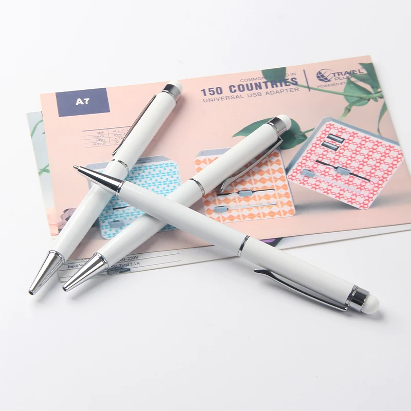 Wholesale cheap good quality custom logo color metal stylus ball pen touch screen pen